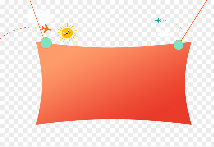 Cartoon Orange Border Plane Stereoscopy Clip Art PNG