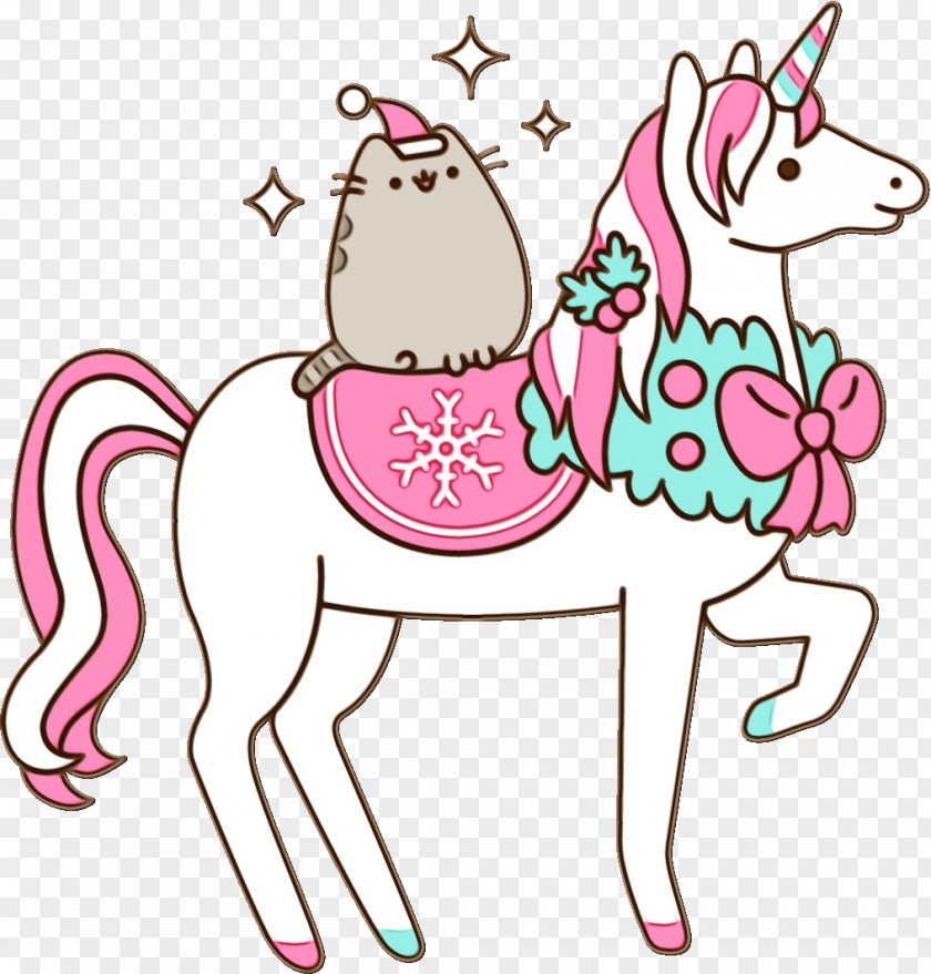 Sticker Pink Horse Self-portrait Drawing Line Art PNG