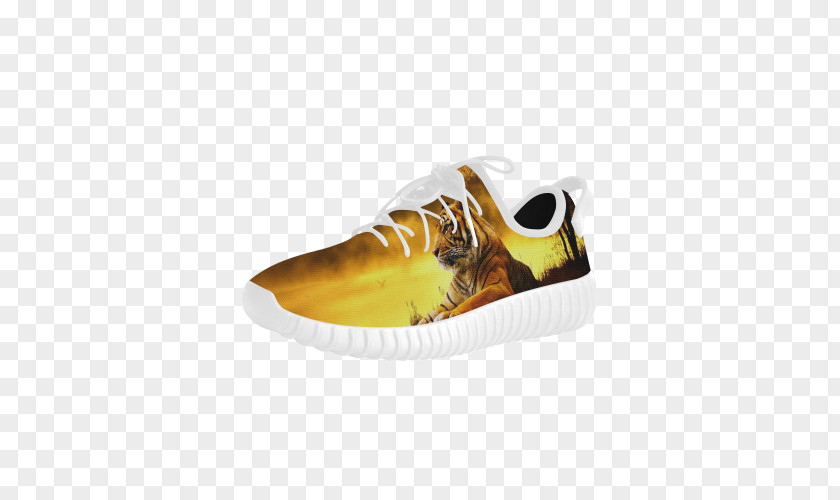 Tiger Running Sneakers Shoe White Sportswear Yellow PNG