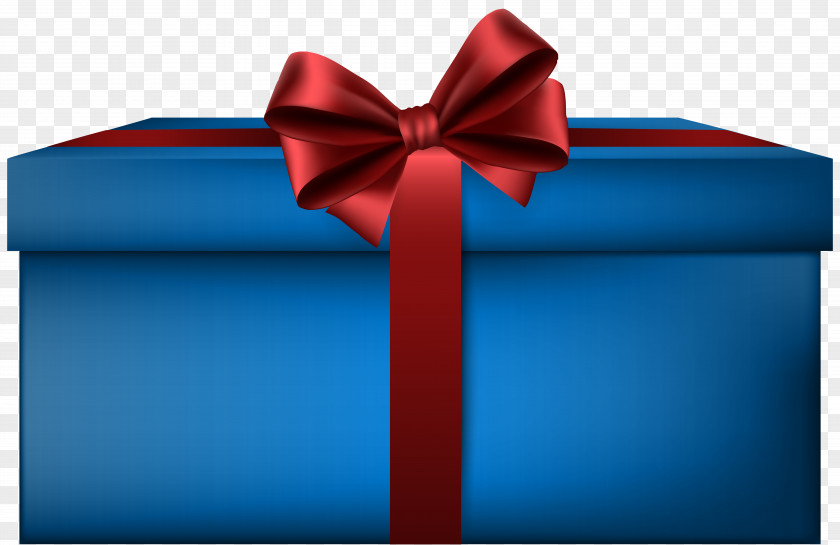 Elegant Blue Gift Box Clip Art Image PNG