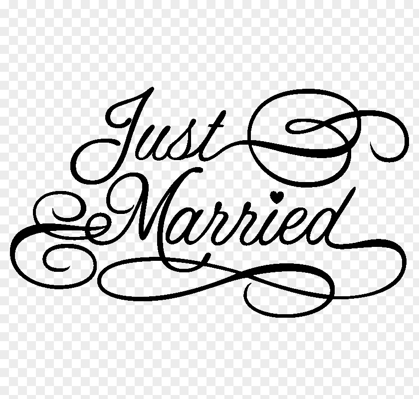 Just Married Sticker Marriage Wall Decal Wedding PNG