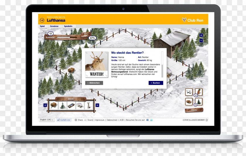 Reindeer Web Page Text Lufthansa Lorem Ipsum PNG