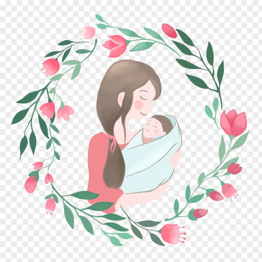 Happy Mothers Day Floral Design Image Graphic PNG