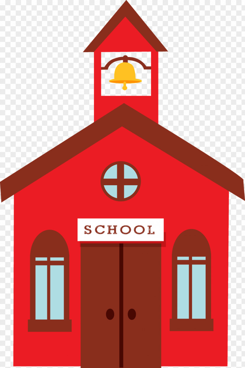 Red Teaching Building School Clip Art PNG