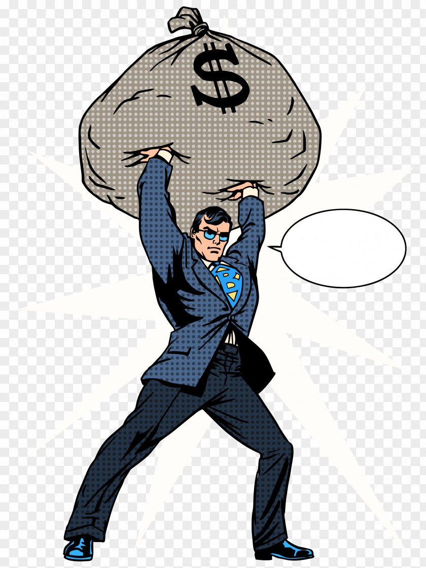 Money Bags And Men Bag Businessperson Illustration PNG
