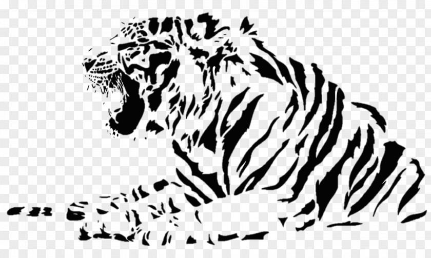 Tiger Vector White Drawing PNG