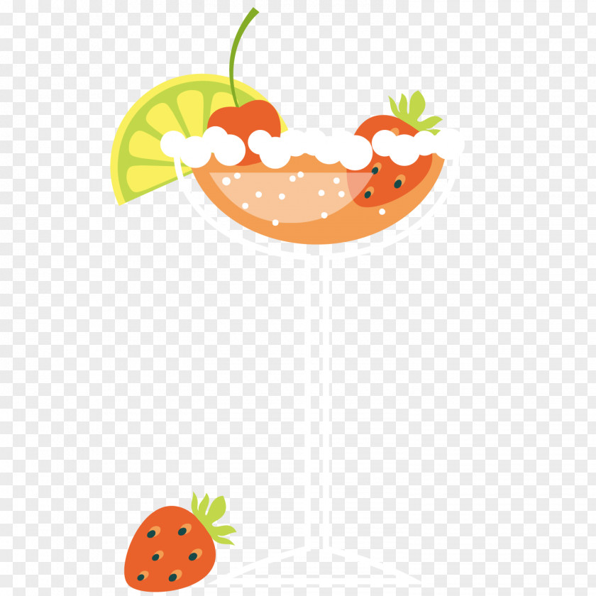 Vector Summer Strawberry Cocktail Milk PNG