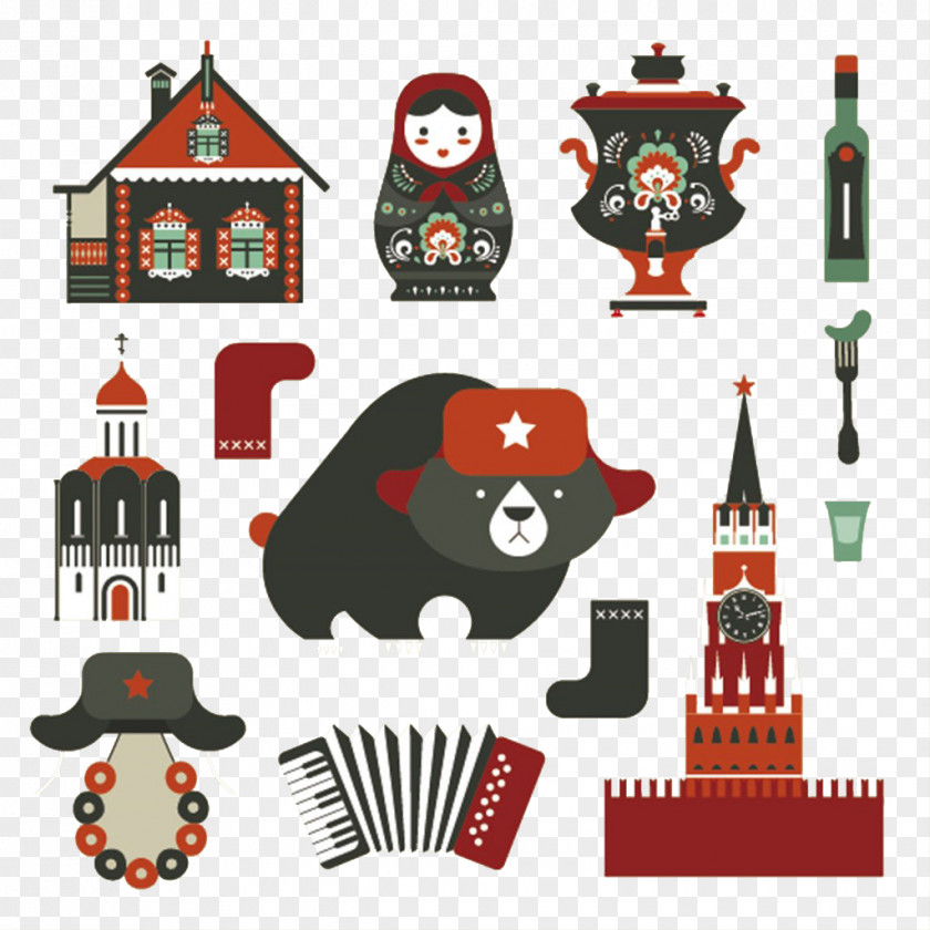 Bear Sets Her House Russian Icons Clip Art PNG