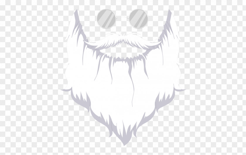 Beard Outline Nose White Line Art Mouth Sketch PNG