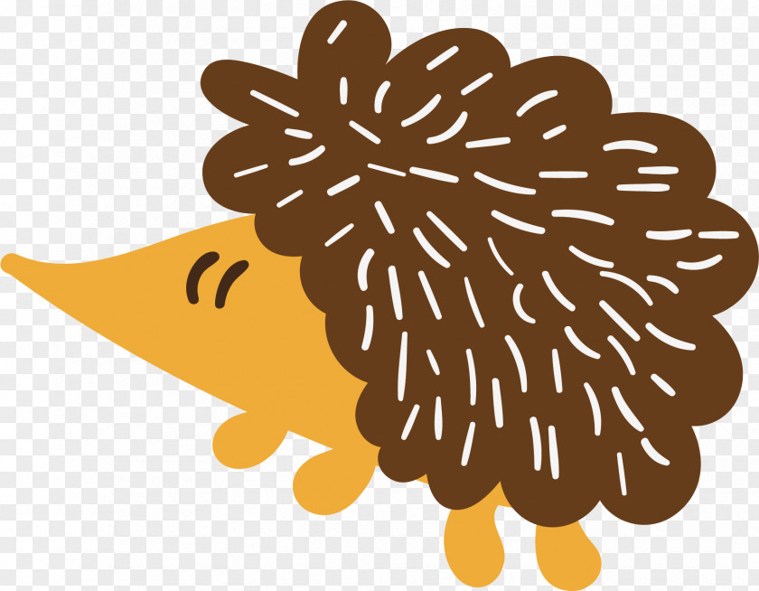 Brown Hedgehog Vector Cartoon Clip Art PNG
