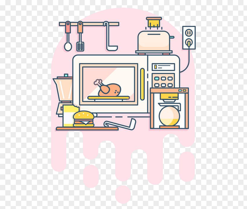 Cartoon Microwave Drawing Oven Illustration PNG