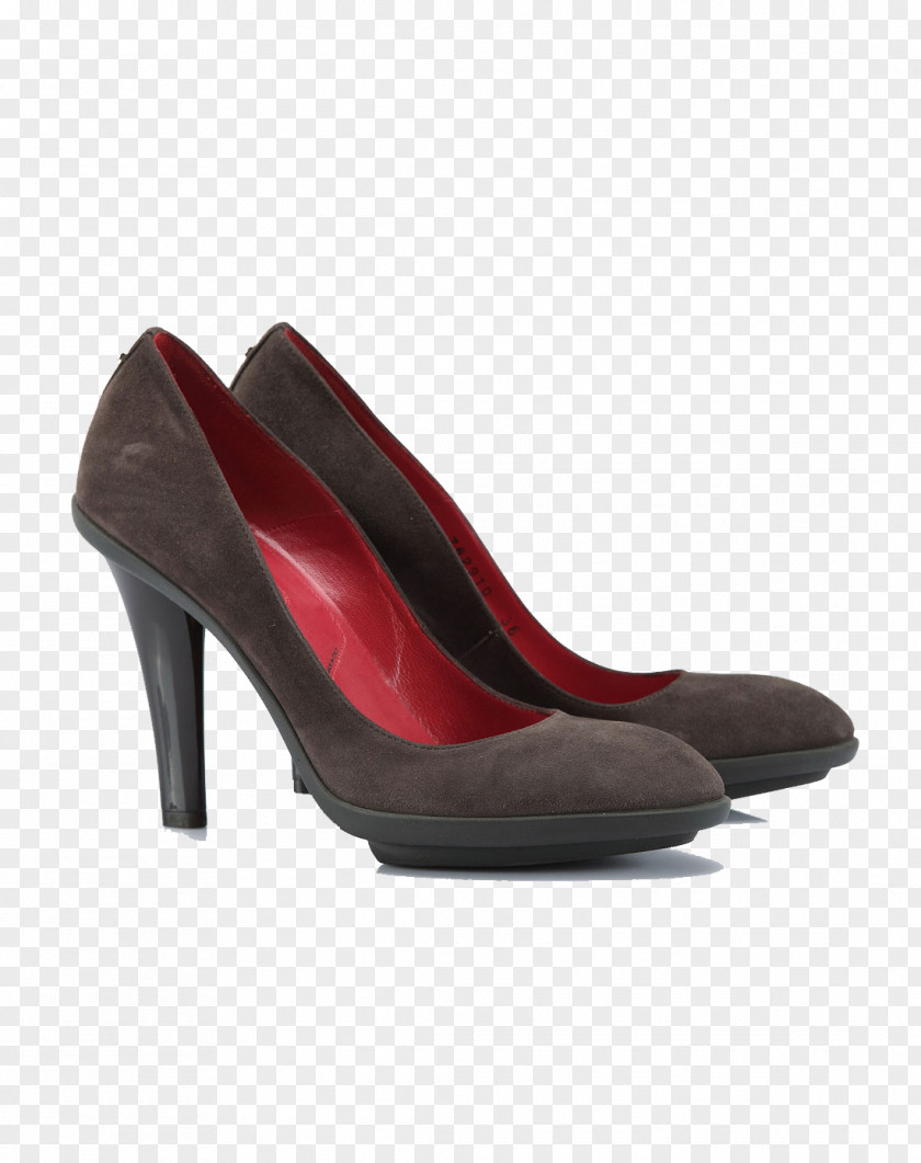 Leather High Heels Suede Heel Red Shoe Pump PNG