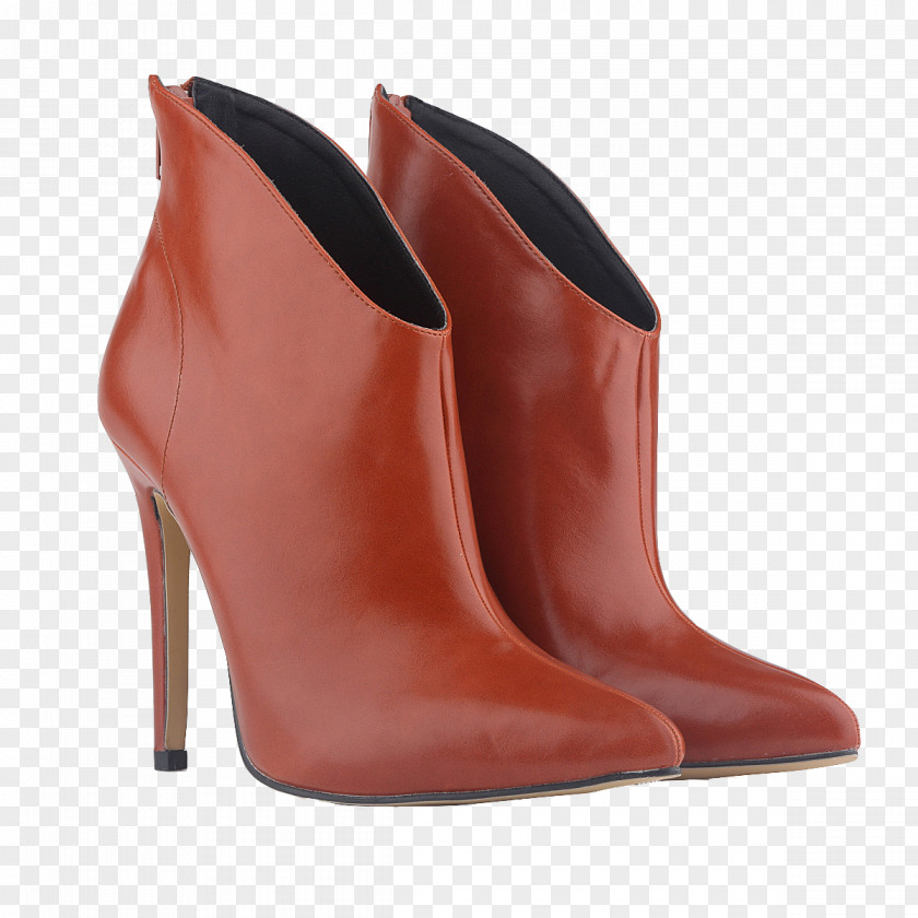 Ladies Leather Shoes Fashion Boot Stiletto Heel High-heeled Shoe PNG