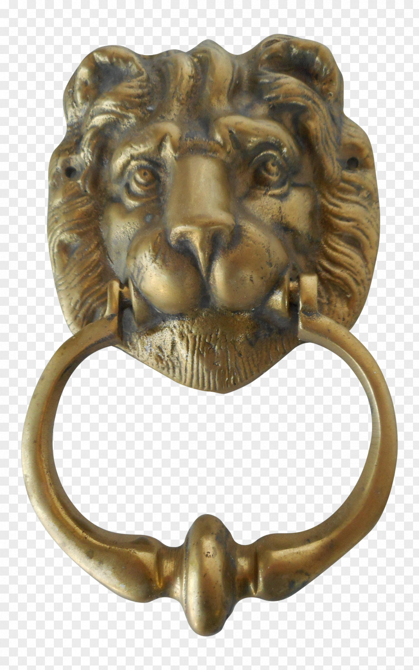 Lion Head Door Knockers Brass Bronze PNG