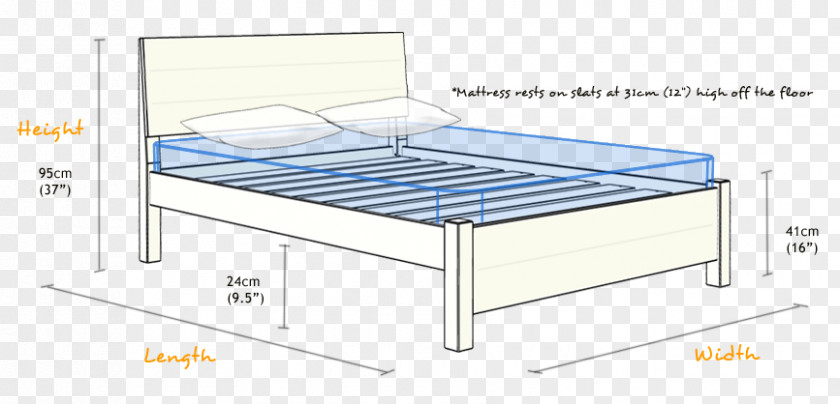 Bed Size Frame Bedside Tables Platform Mattress PNG
