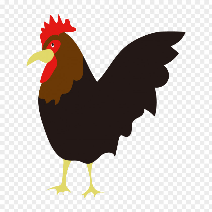 Chicken Rooster Bird Illustration New Year Card PNG