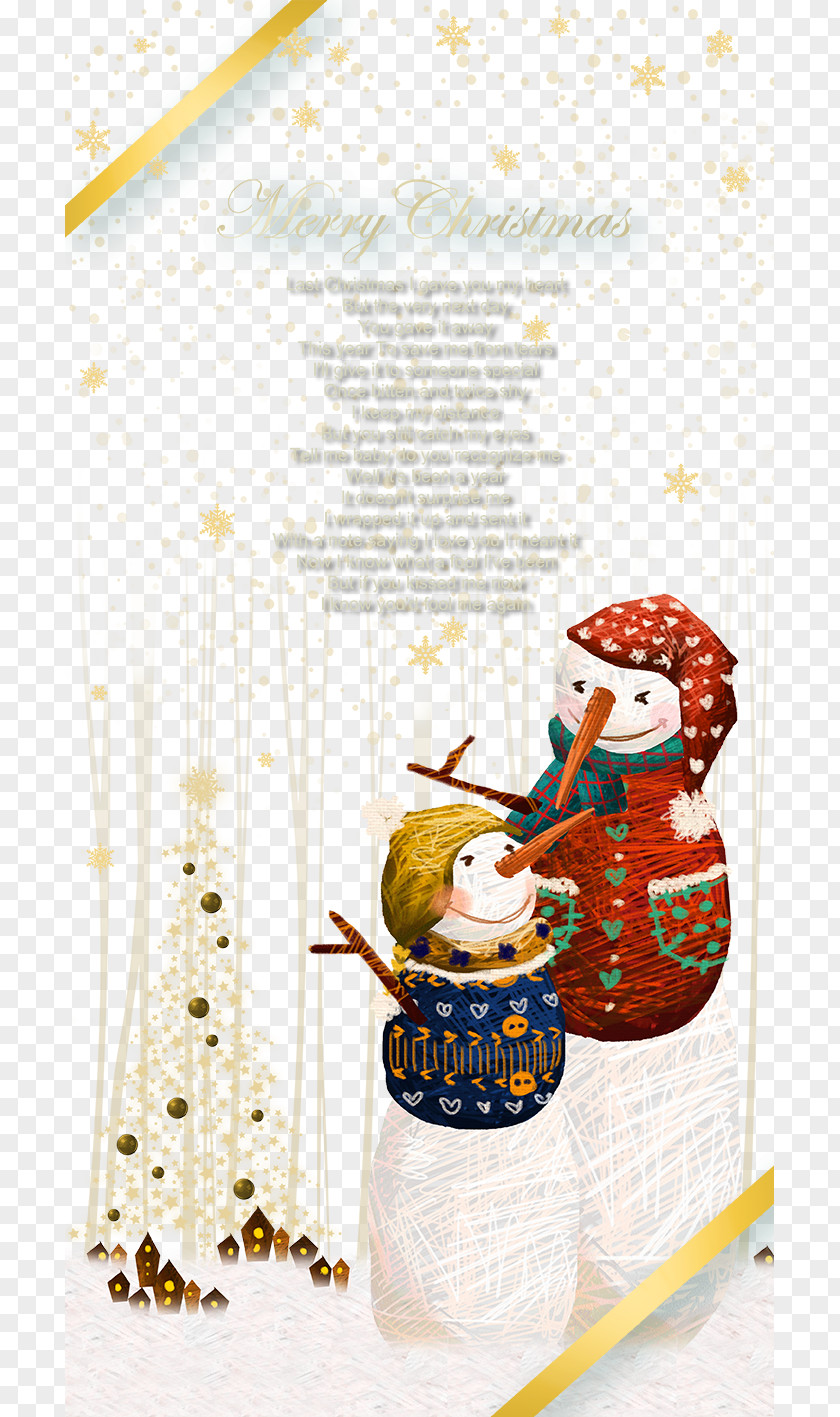 Christmas Tree Snowman Ornament Illustration PNG