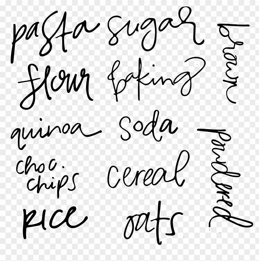 Hand Lettered Label Pantry Handwriting Printing Text PNG