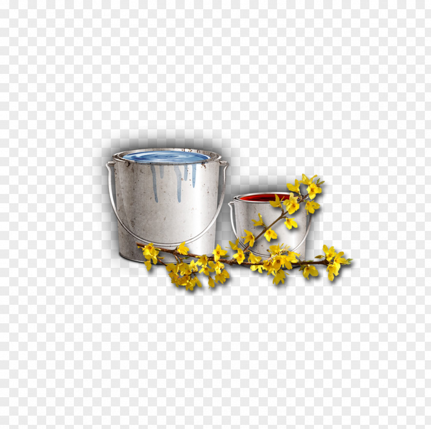 Bucket Pattern Paint Tin Can PNG
