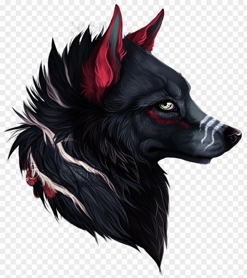 Wolf Avatar Dog Black Sokka Drawing Red PNG
