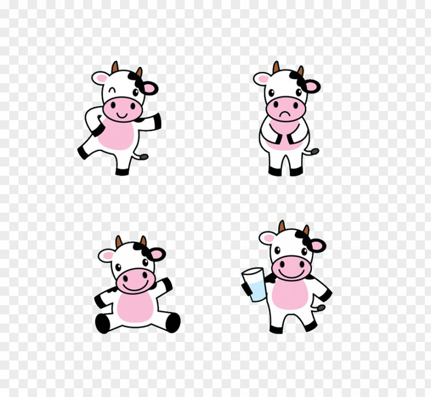 Cute Cow Dairy Cattle Cartoon Clip Art PNG