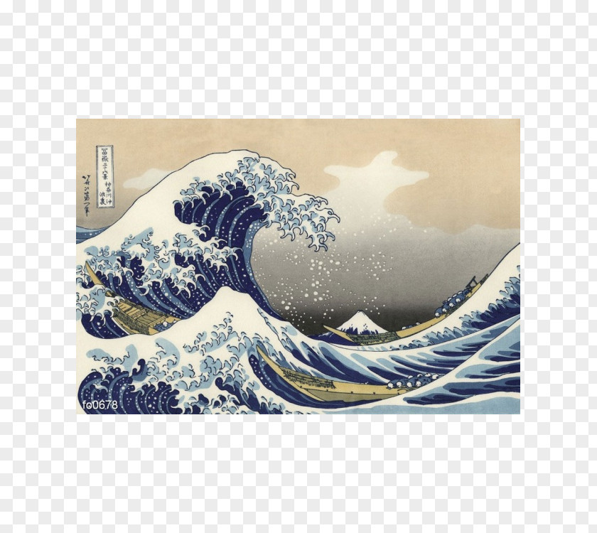 Painting The Great Wave Off Kanagawa Feminine Art Canvas PNG