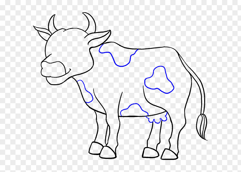 Irregular Background Shading Cattle Drawing Cartoon Line Art PNG
