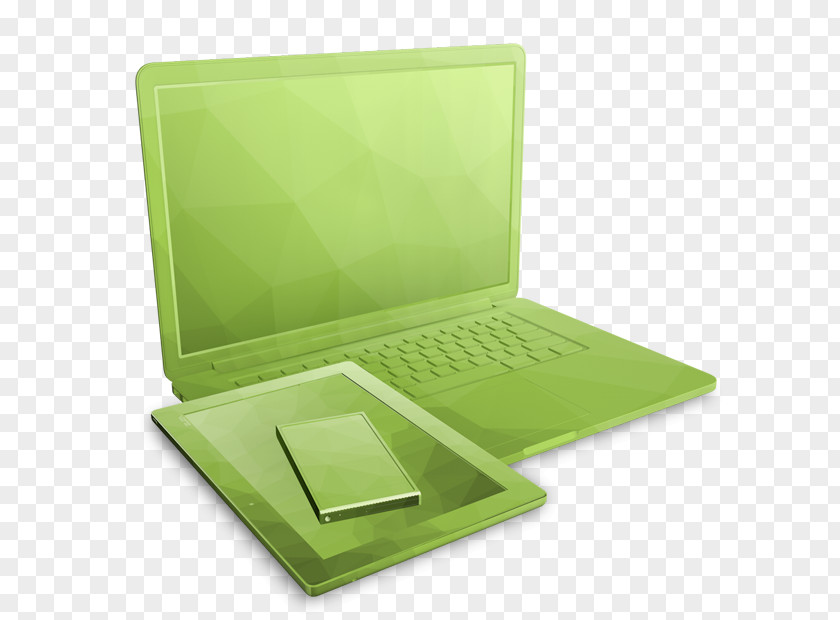 Laptop Product Design Green PNG