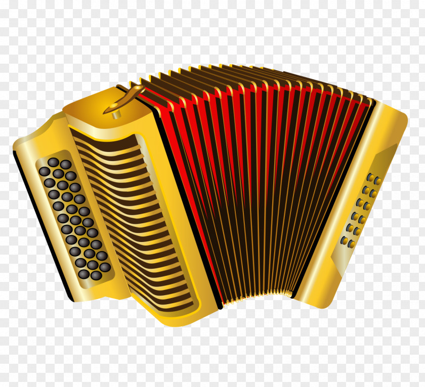 Vector Red Accordion Musical Instrument PNG