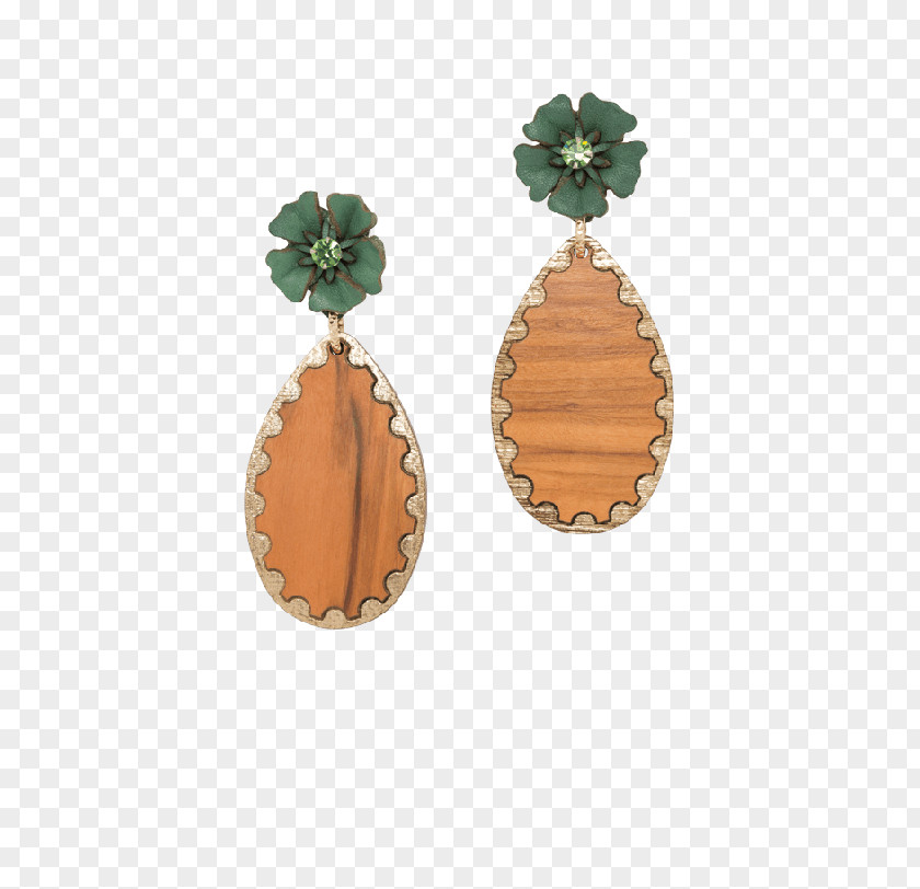 Green Leaves Wood Earring Almala Clothing Accessories Gemstone PNG