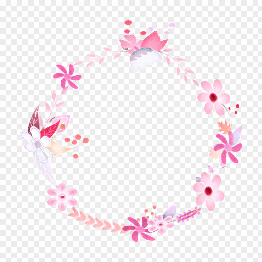 Heart Pink Floral Design PNG