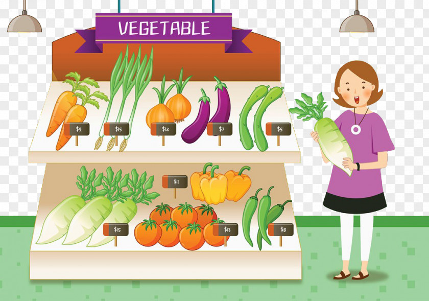 Mother To Buy Vegetables Vegetable Clip Art PNG