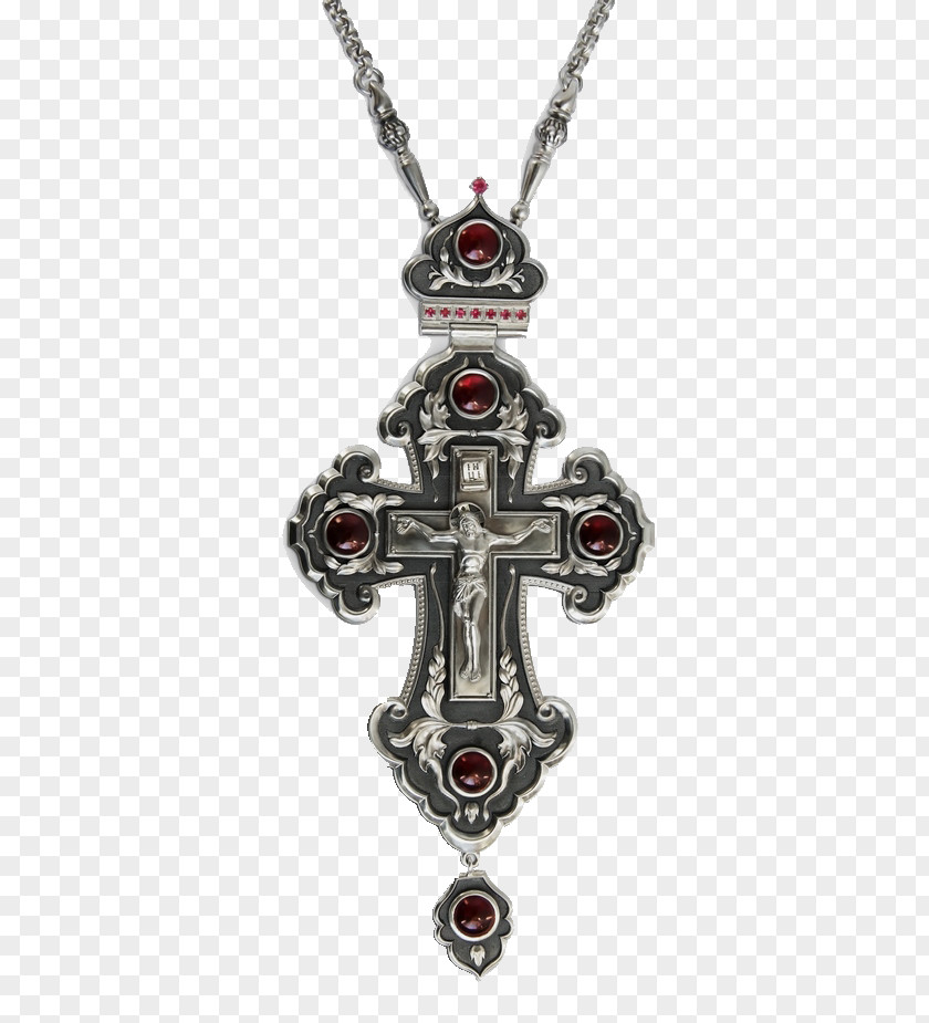 Silver Pectoral Cross Locket Charms & Pendants Necklace PNG