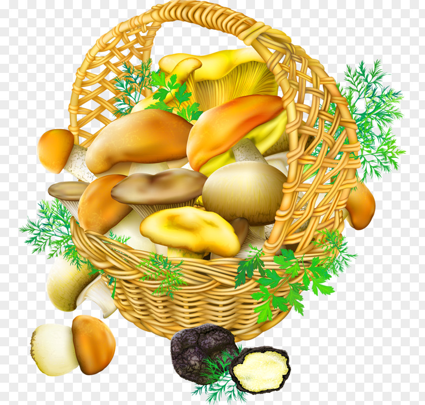 Yellow Simple Mushroom Basket Decoration Pattern Oyster Edible Clip Art PNG