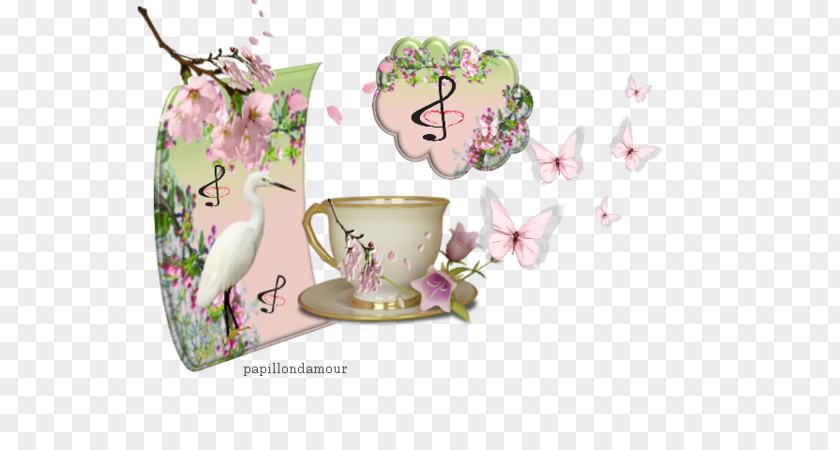 3d Magnolia Coffee Cup Porcelain Saucer PNG
