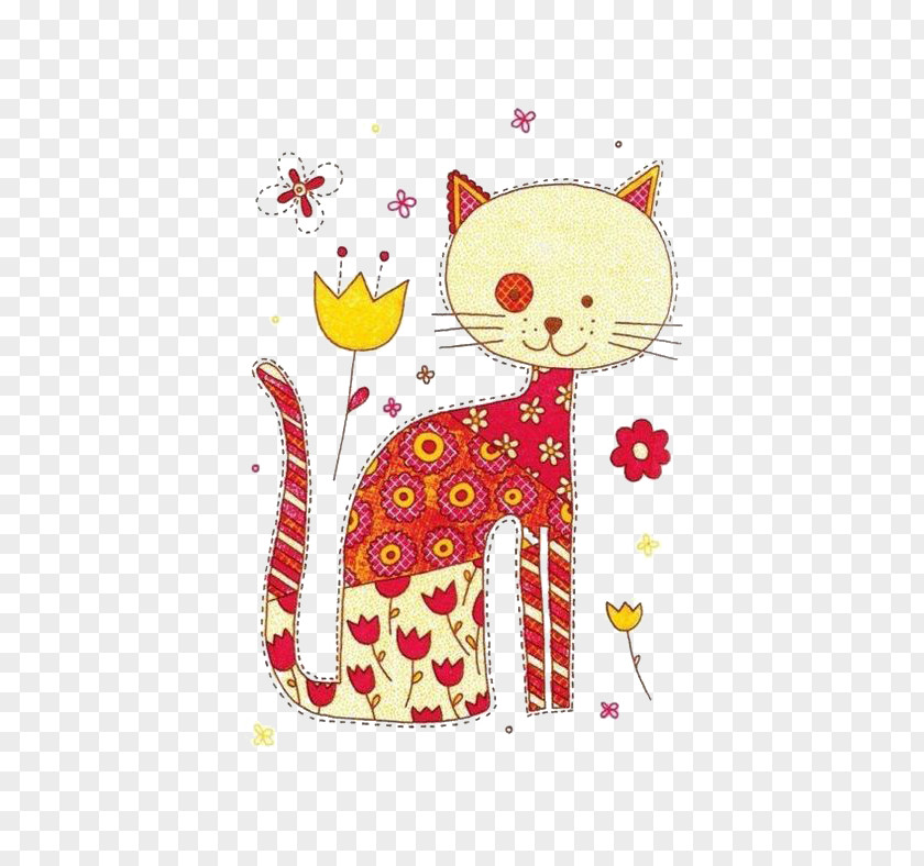 Creative Cat Kitten Drawing Painting Illustration PNG