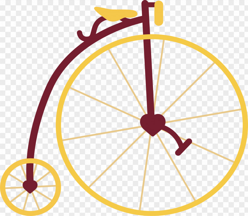 Yellow Wheel Retro Bike Bicycle PNG
