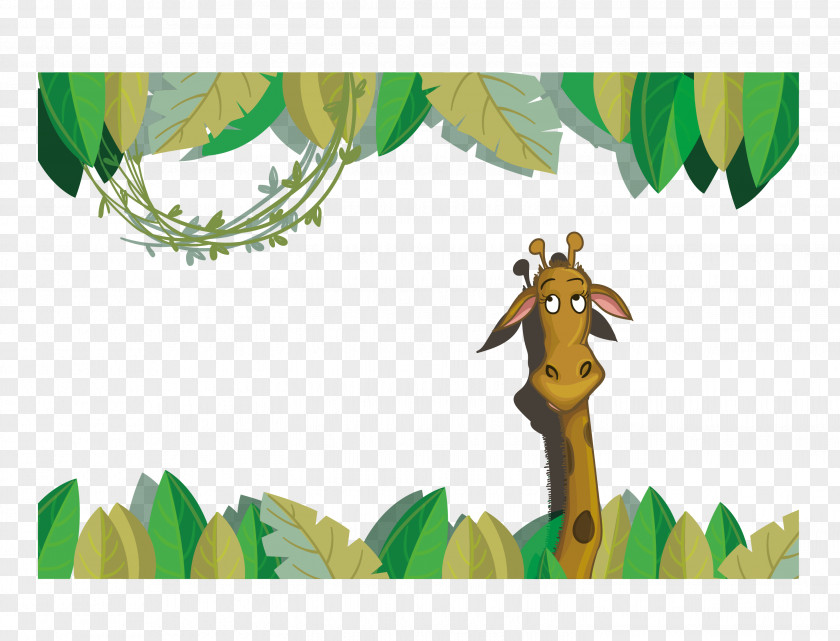 Giraffe Wallpaper Vector Cartoon PNG