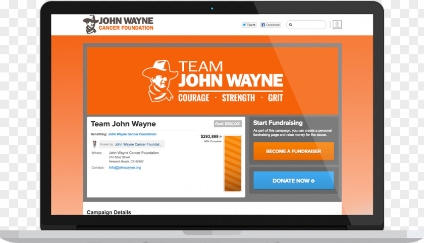 John Wayne Online Advertising Display Organization Web Page PNG