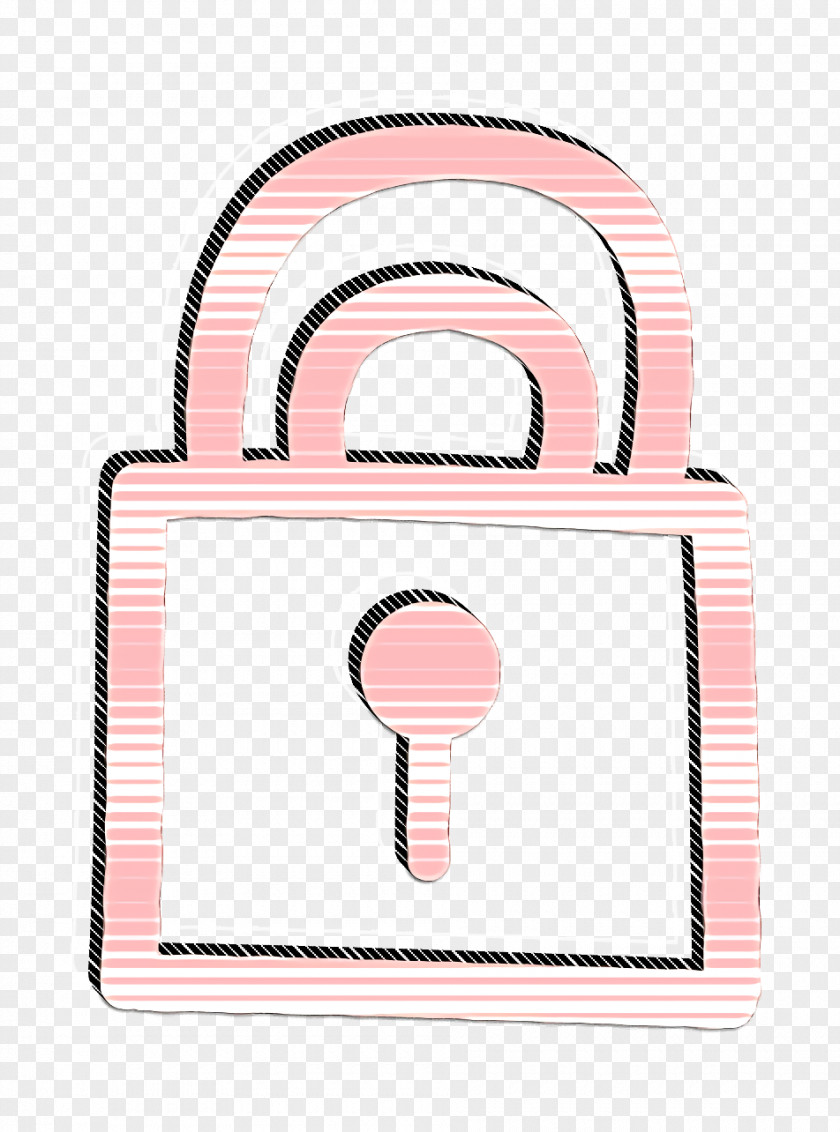 Lock Icon Security Hand Drawn PNG