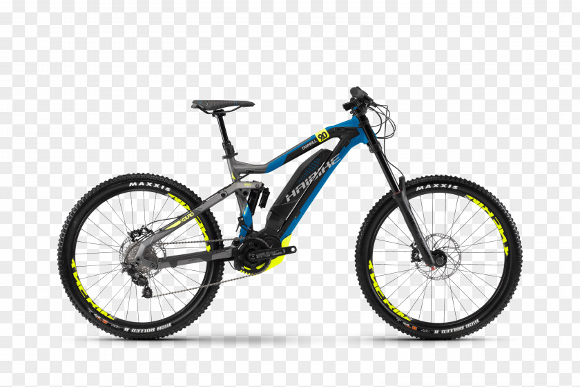 Riding A Mountain Bike Haibike Electric Bicycle Single Track PNG