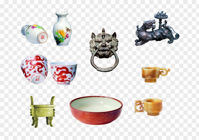 Antique Teapot Porcelain Yum Cha PNG