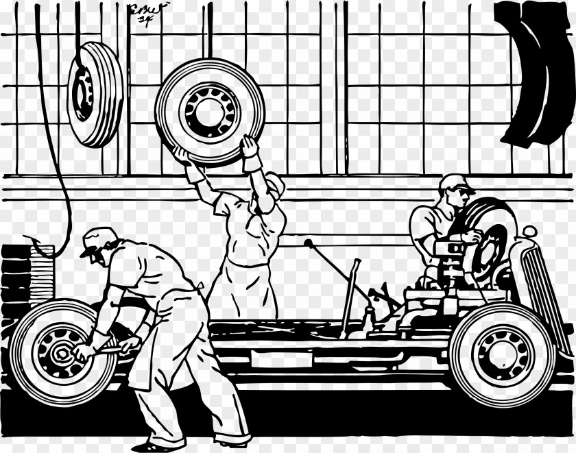 Car Assembly Line Manufacturing Clip Art PNG