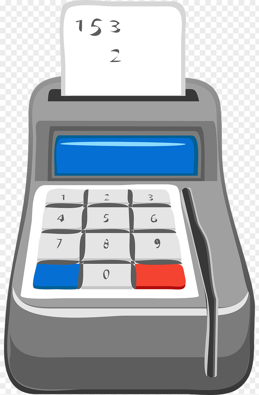 Black Credit Card Machine Calculator Clip Art PNG