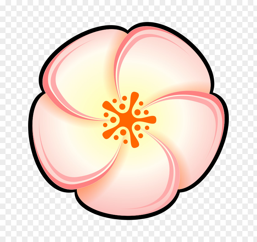 Peach Flower Clip Art PNG