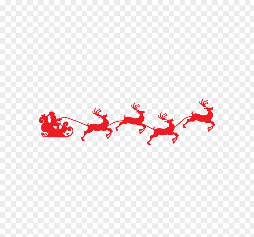 Santa Sleigh Reindeer Claus Sled Clip Art PNG