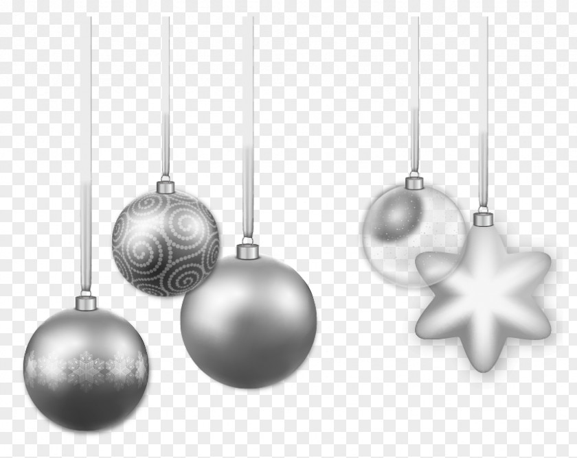 Silver Christmas Ornaments Vector Material Ornament PNG