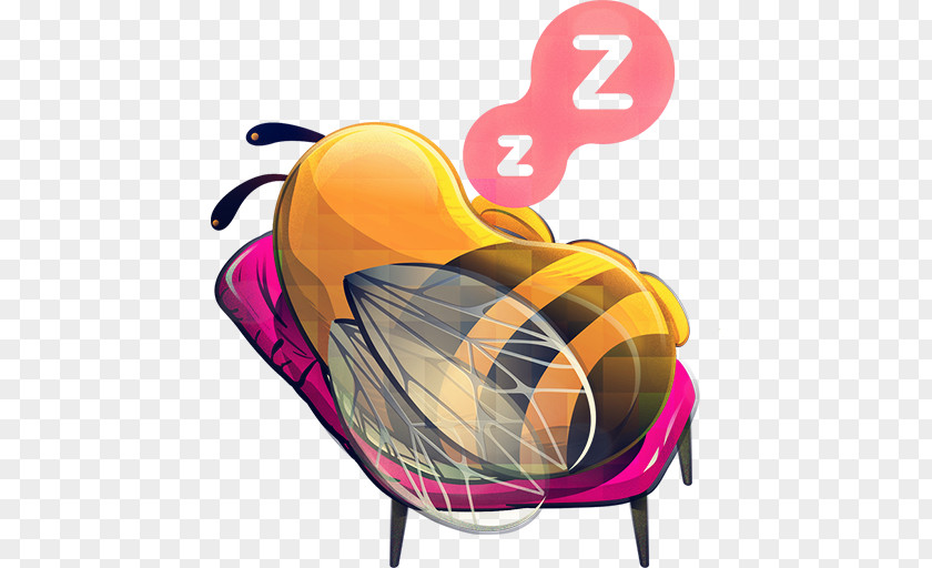 Sleeping Bee Apidae Icon Design PNG