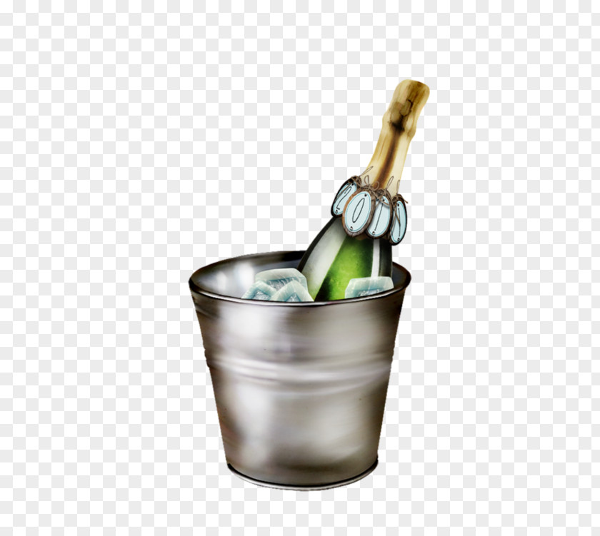 Hand-painted Ice Bucket Champagne Beer PNG