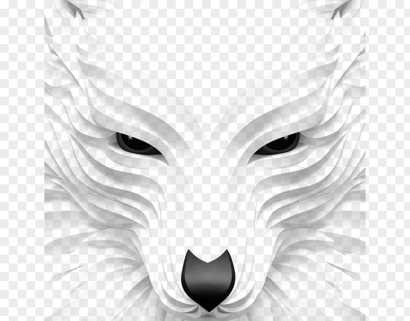 White Wolf Digital Art Graphic Design PNG